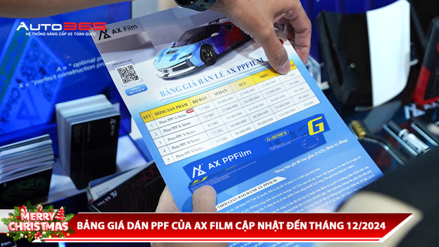 BẢNG GIÁ DÁN PPF CỦA AX FILM CẬP NHẬT ĐẾN THÁNG 12/2024